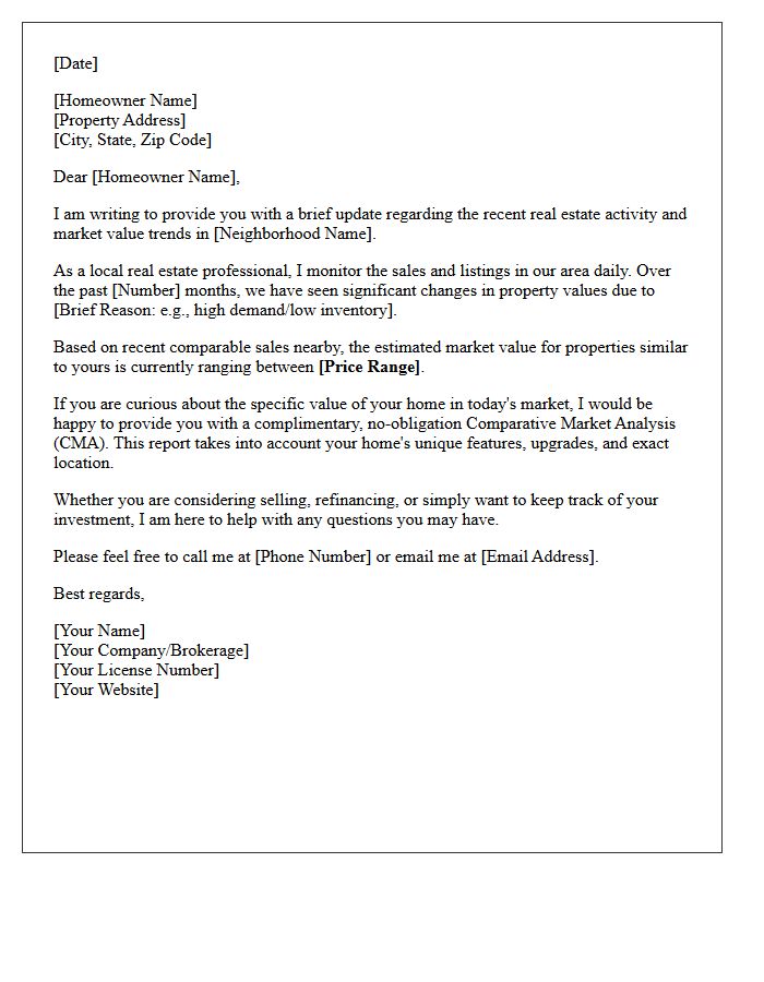 Neighborhood Market Value Update Letter