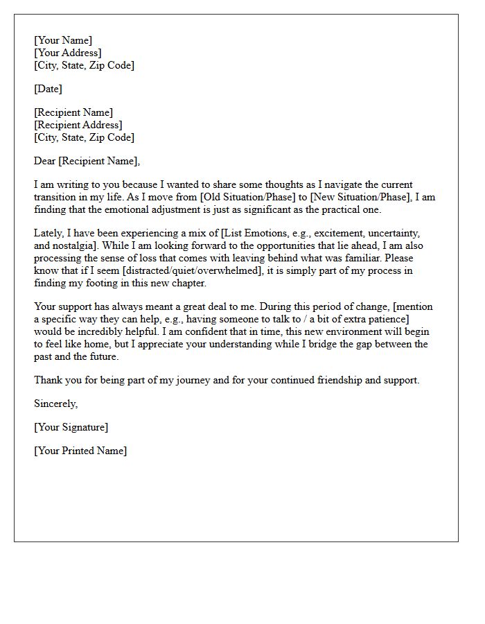 Navigating The Emotional Transition Letter