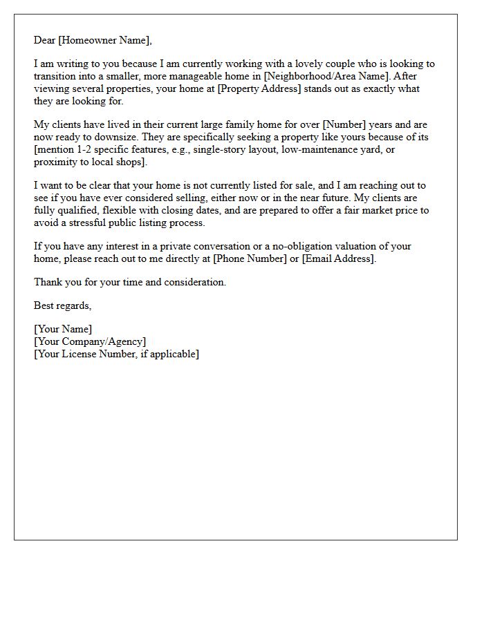 Perfect Downsized Property Match Letter