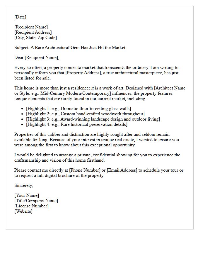 Rare Architectural Gem Just Listed Real Estate Letter