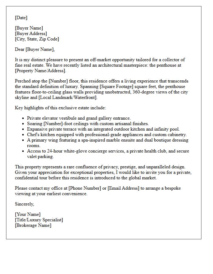 Elite Buyer Notification Letter for High-Rise Penthouse