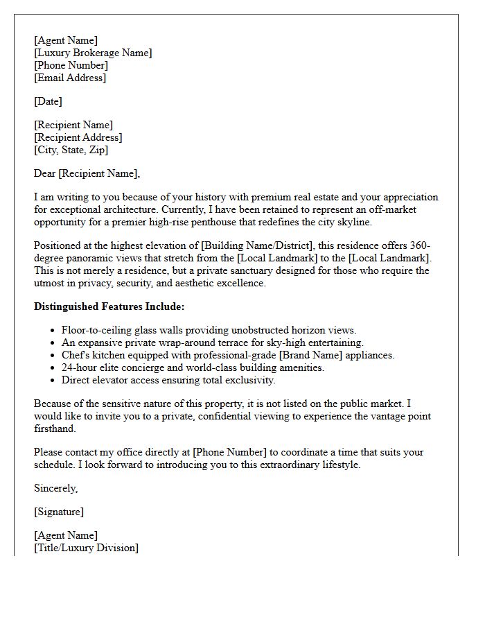 Panoramic High-Rise Penthouse Elite Prospect Letter