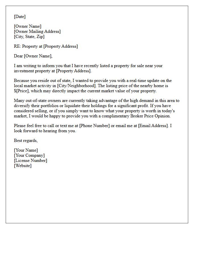 Out of State Buyer Just Listed Target Letter