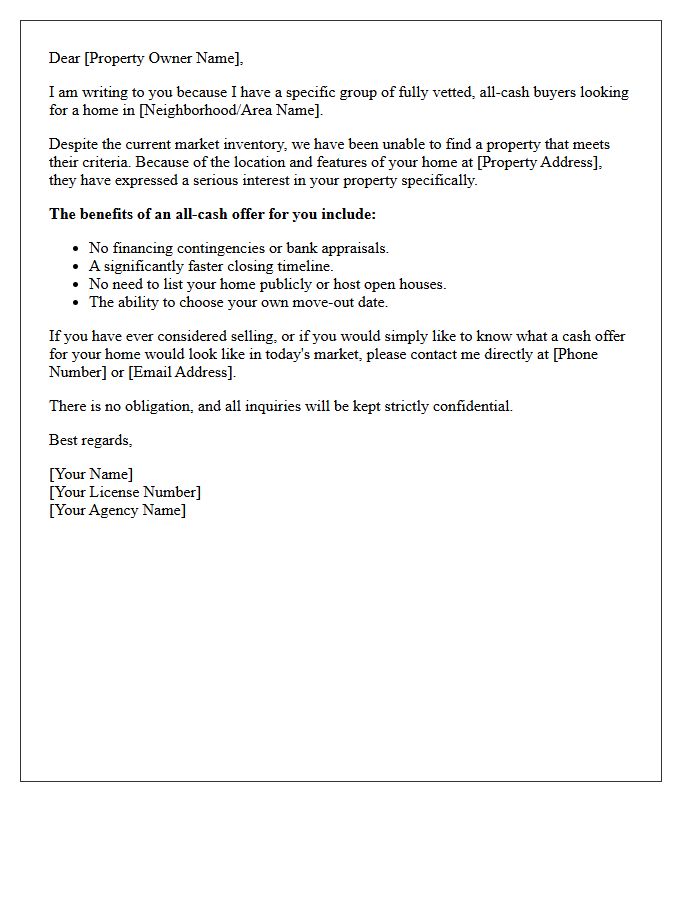 Unmet All-Cash Buyer Demand Letter