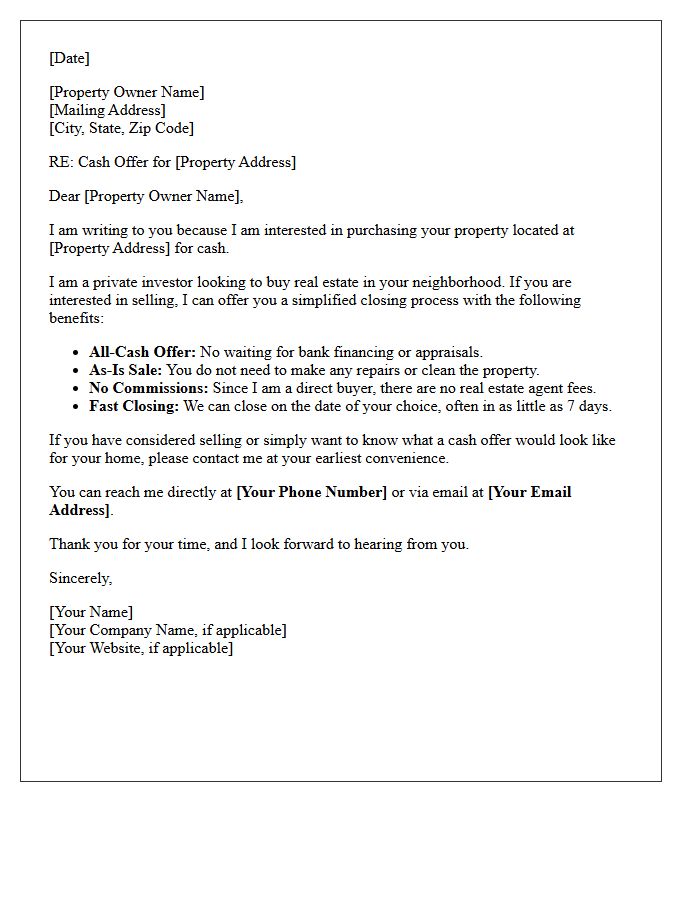 Instant Closing All-Cash Property Sold Letter