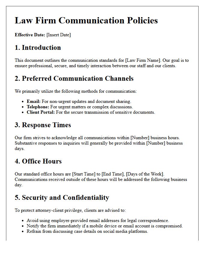 Law Firm Communication Policies