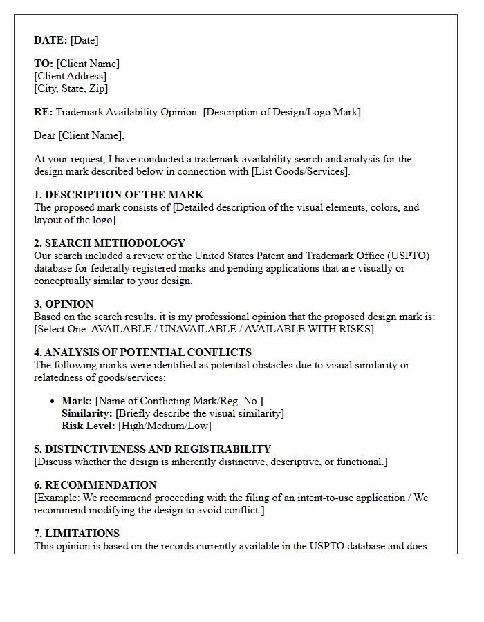 Design Mark Trademark Availability Opinion Letter