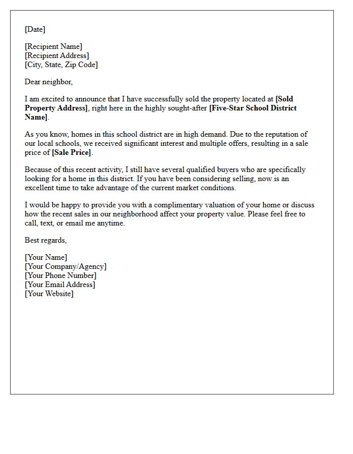 Five-Star School District Just Sold Letter