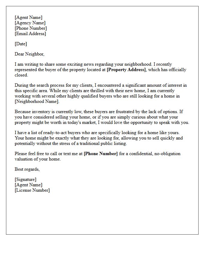 Exclusive Buyer Just Sold Farm Letter