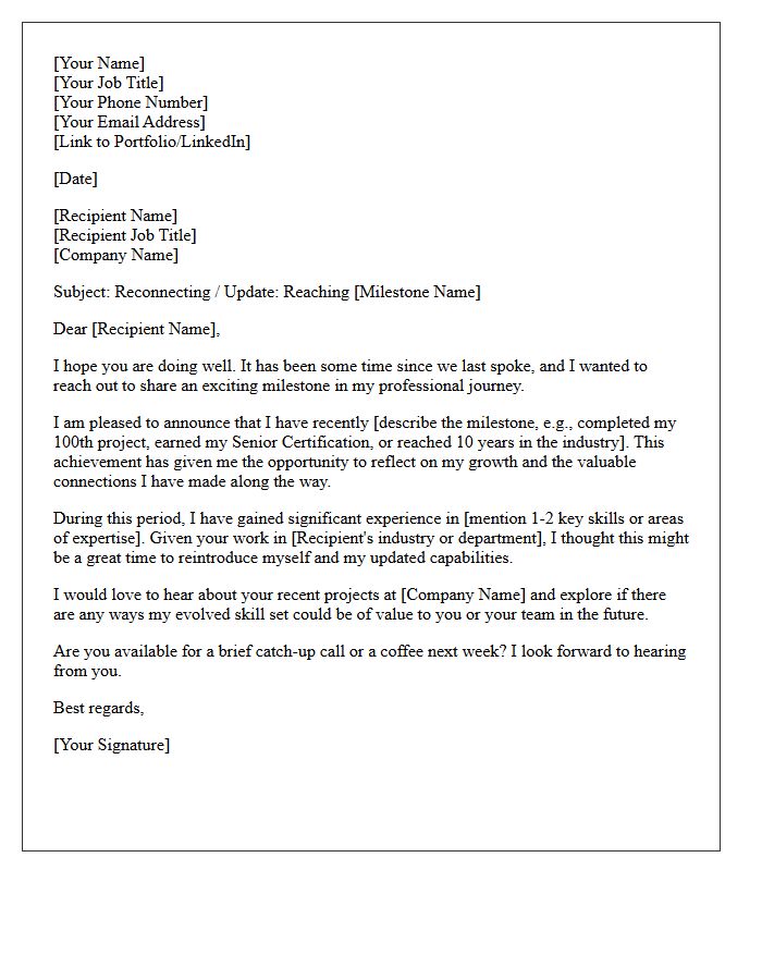 Career Milestone Reintroduction Letter