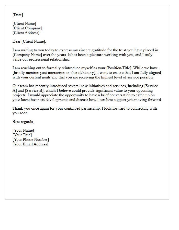 Client Appreciation Reintroduction Letter