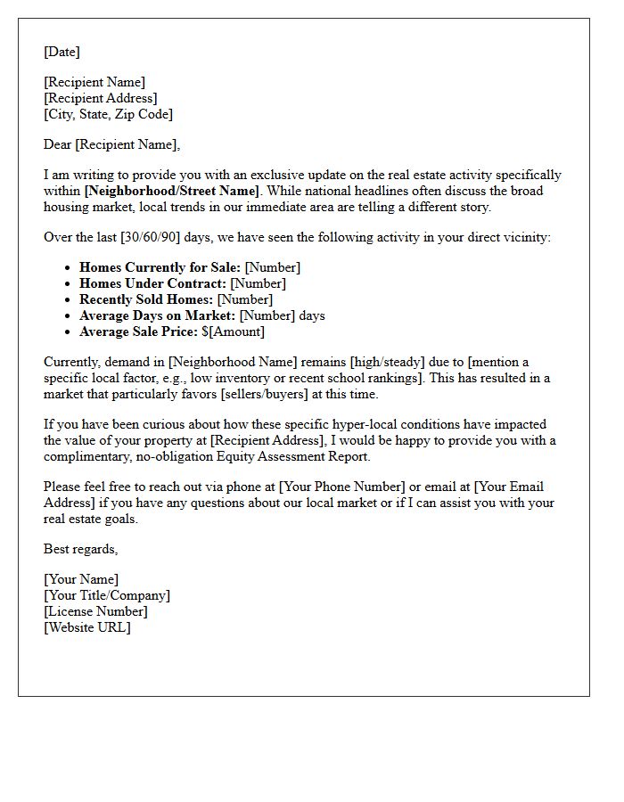 Hyper-Local Real Estate Market Conditions Letter