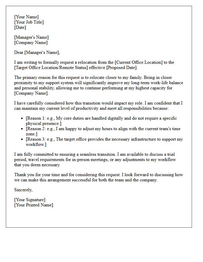 Relocate Closer to Family Strategy Letter