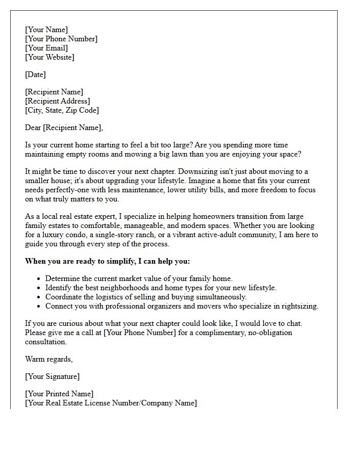 Discover Your Next Chapter Downsizing Letter
