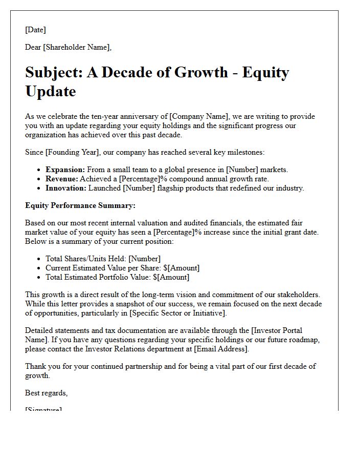 Decade Of Growth Equity Update Letter