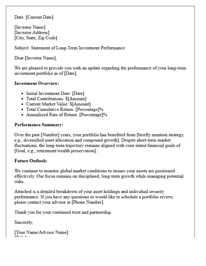 Long-Term Investment Return Letter