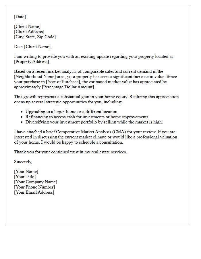 Realizing Your Property Appreciation Letter