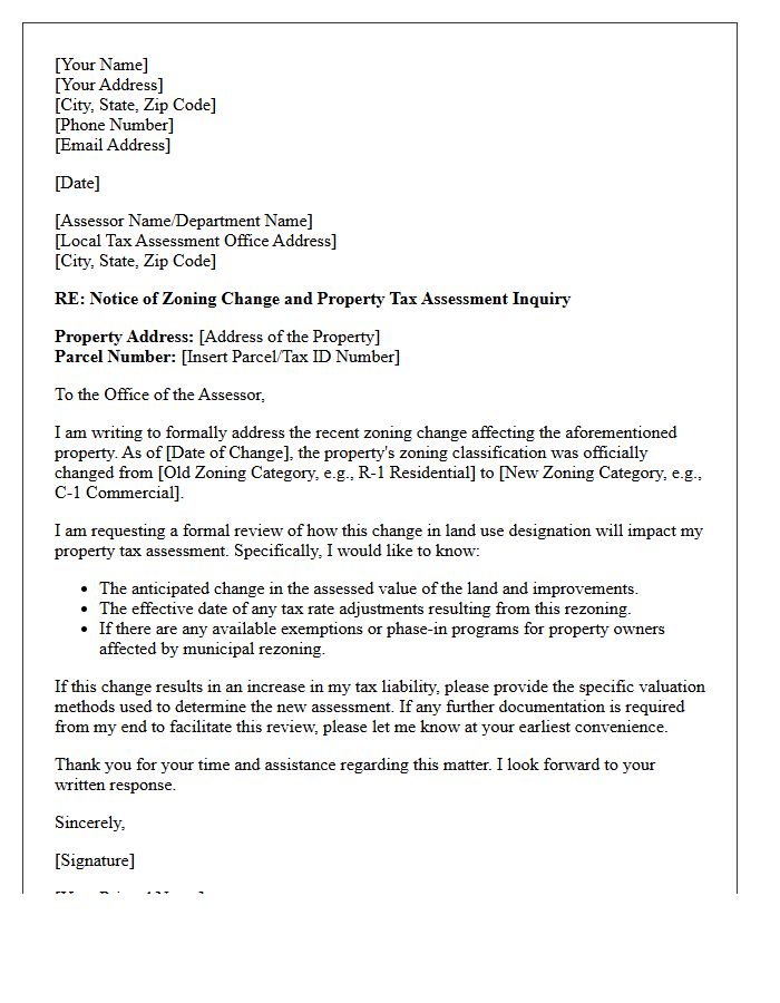 Property Tax Implication Zoning Change Letter
