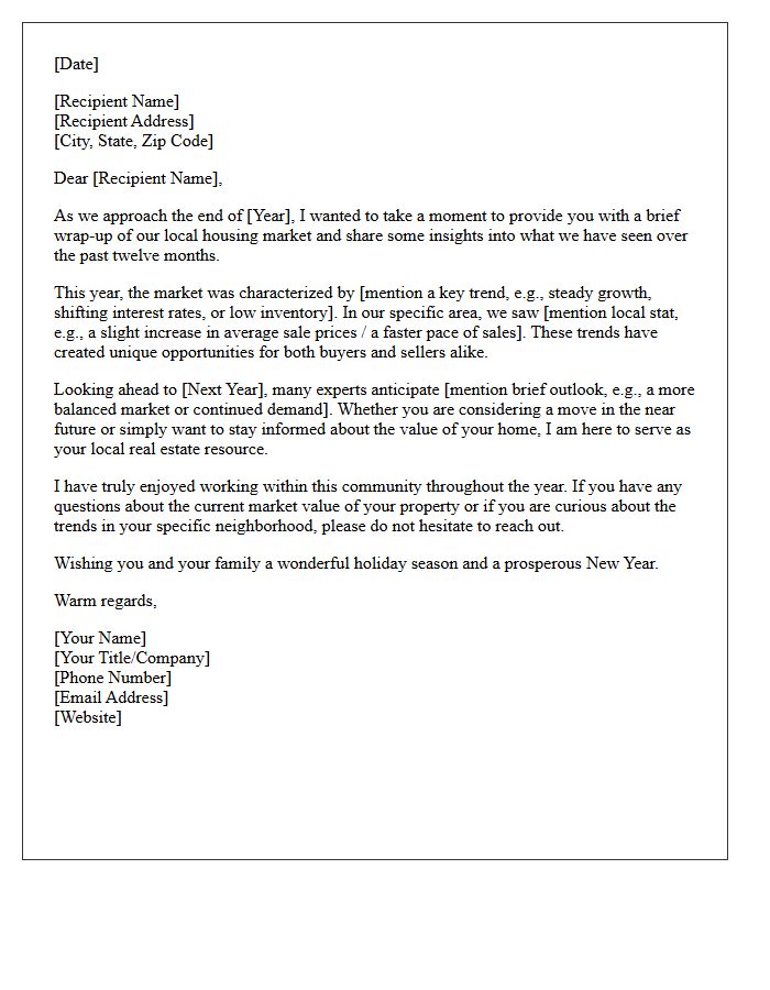 Year-End Housing Market Wrap-Up Letter