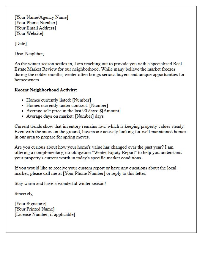 Winter Neighborhood Real Estate Review Letter