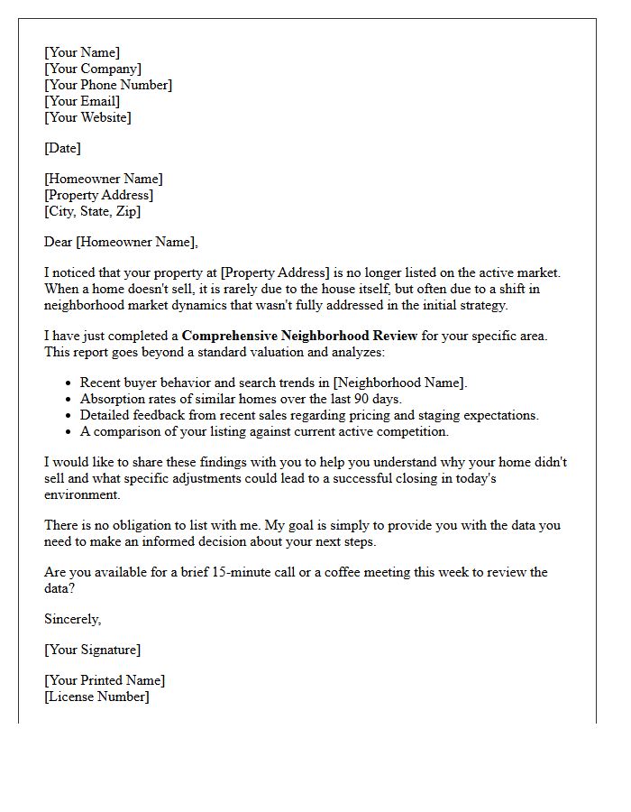 Comprehensive Neighborhood Review Expired Listing Letter