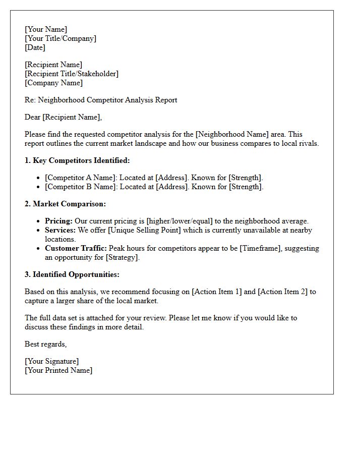 Neighborhood Competitor Analysis Letter