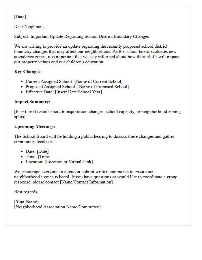 Neighborhood Update School District Boundary Change Impact Letter