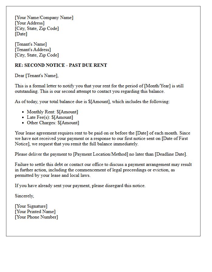 Second Late Rent Warning Letter