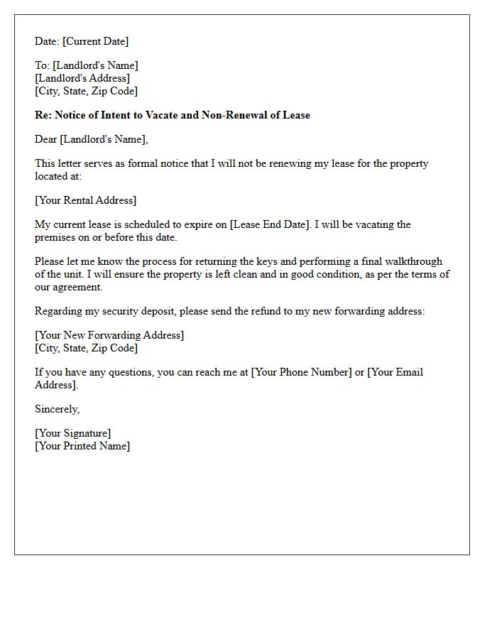 Tenant to Landlord Lease Non-Renewal Letter