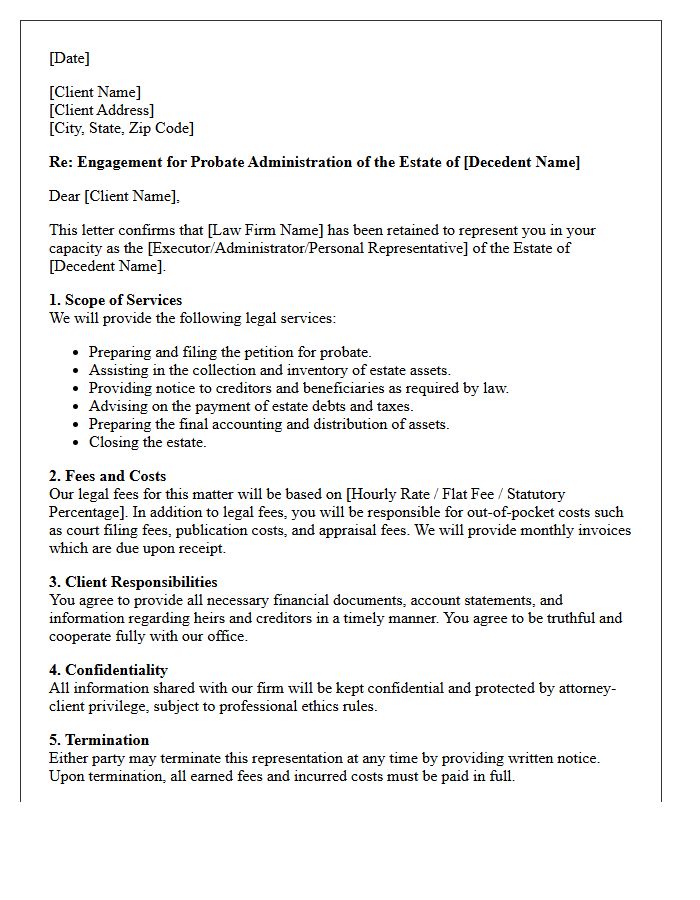 Probate Administration Engagement Letter
