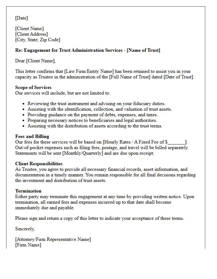 Trust Administration Engagement Letter
