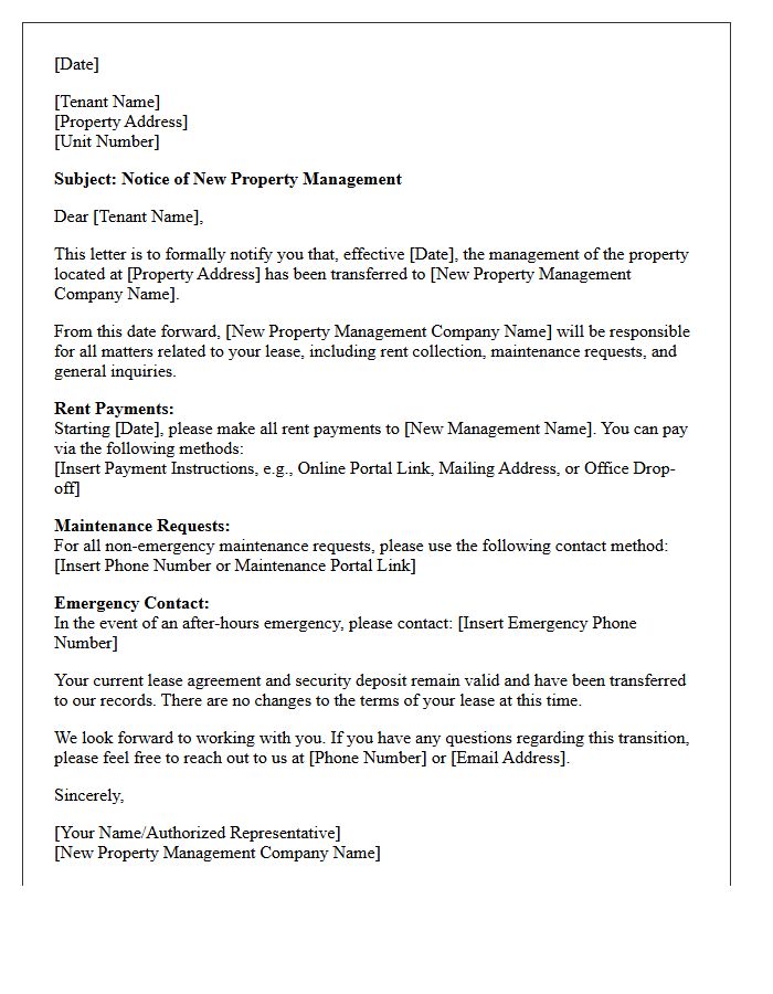 Introduction of New Property Management Letter