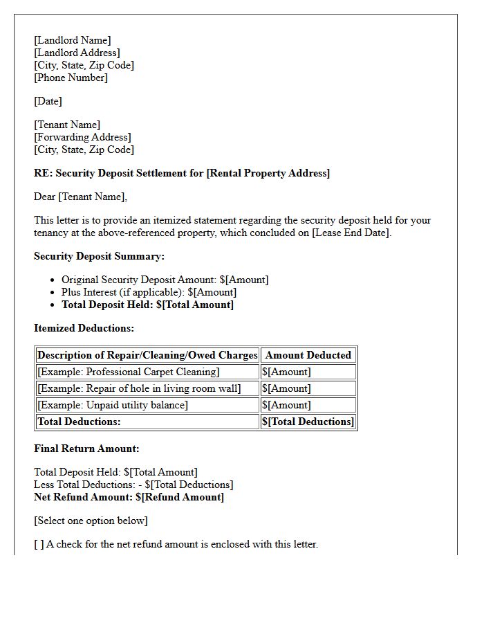 Security Deposit Deduction and Return Procedures