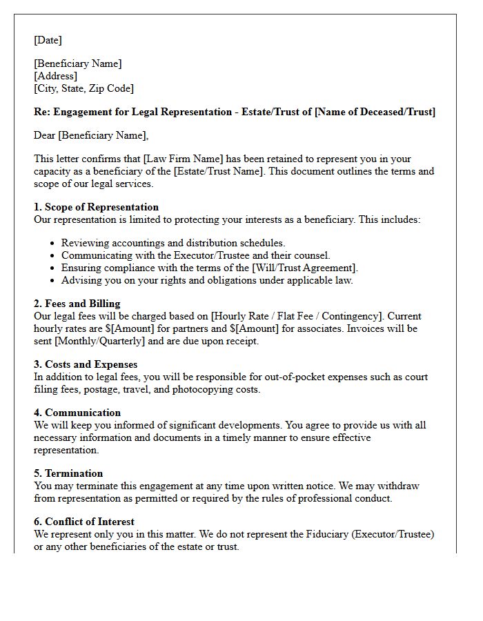 Beneficiary Representation Engagement Letter