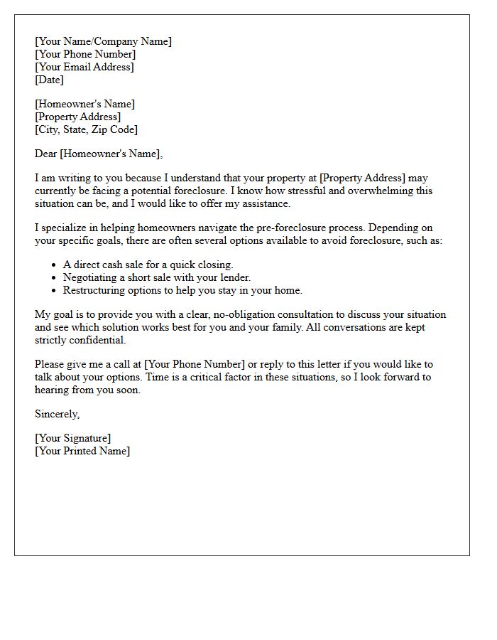 Pre-Foreclosure Help Introduction Letter