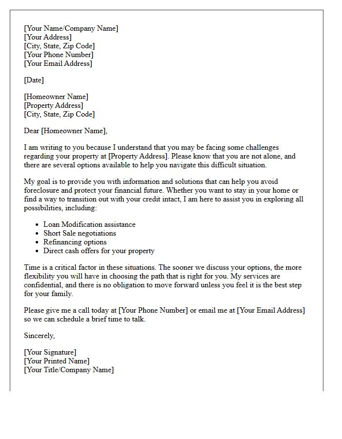 Foreclosure Solutions Introduction Letter