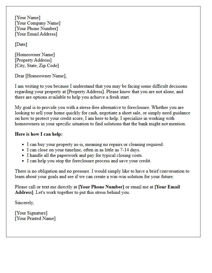 Fresh Start Pre-Foreclosure Introduction Letter