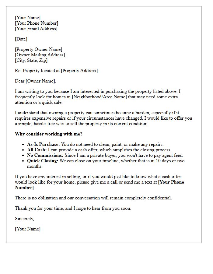 Distressed Property Outreach Letter
