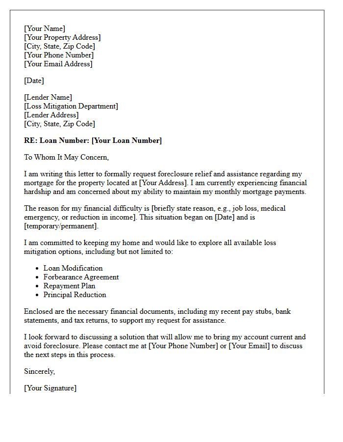 Homeowner Foreclosure Relief Letter