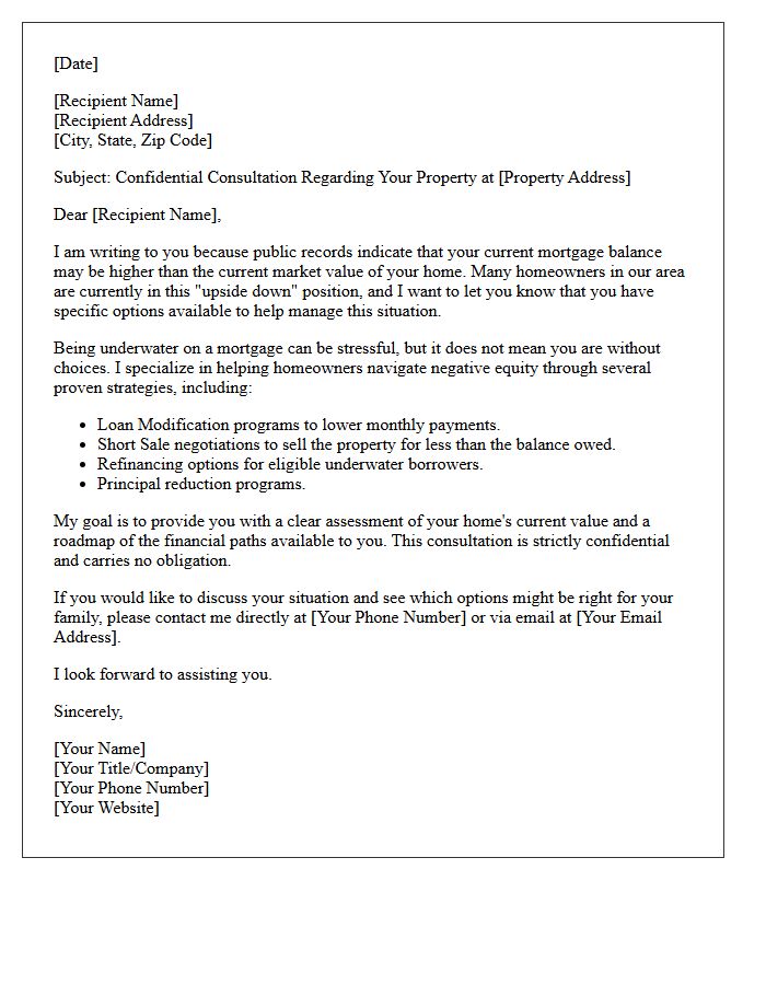 Initial Outreach Upside Down Mortgage Consultation Letter