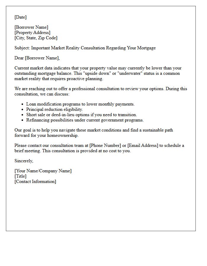 Market Reality Upside Down Mortgage Consultation Letter