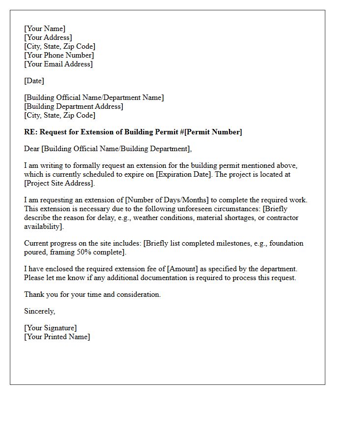 Building Permit Approval Expiration Extension Request Letter