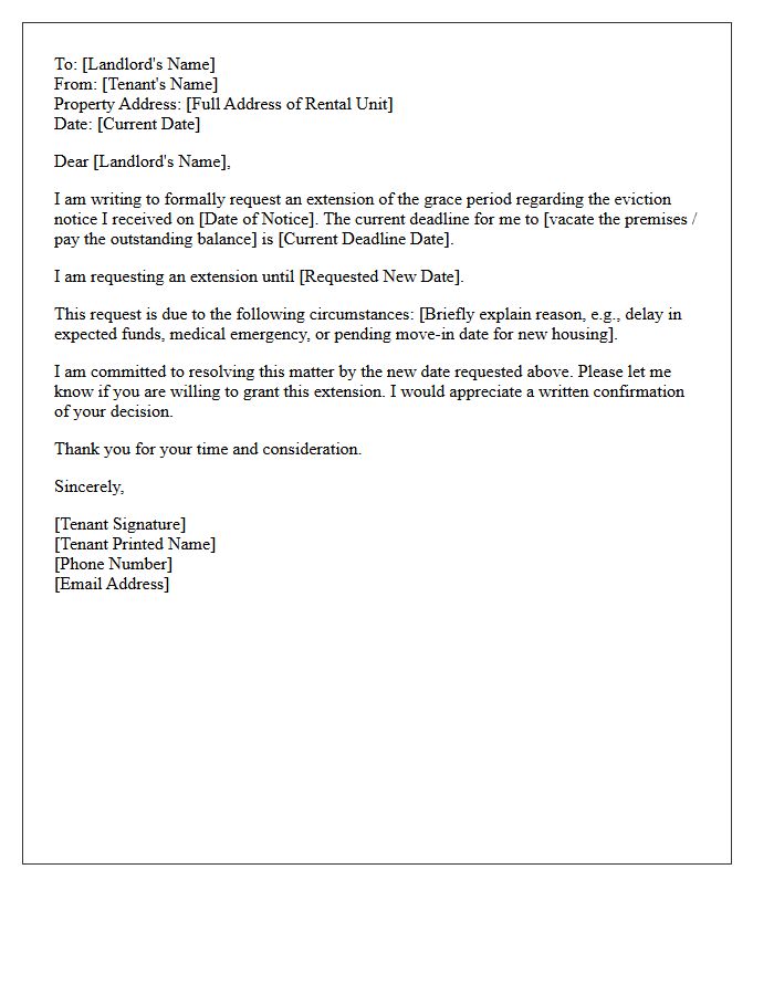 Tenant Eviction Grace Period Extension Letter