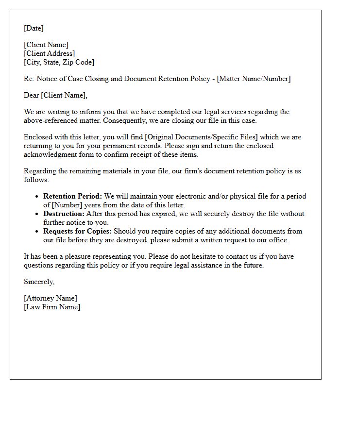 Document Retention And File Closing