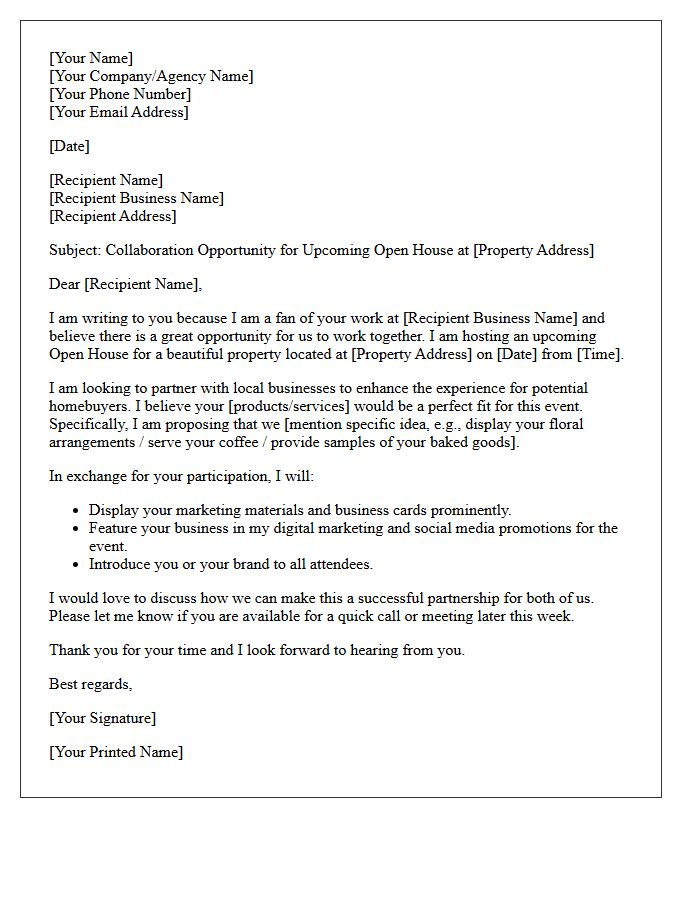 Open House Collaboration Introduction Letter