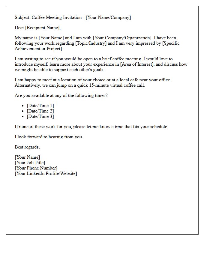 Coffee Meeting Invitation Introduction Letter