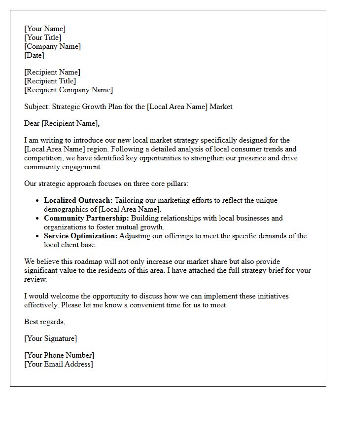 Local Market Strategy Introduction Letter