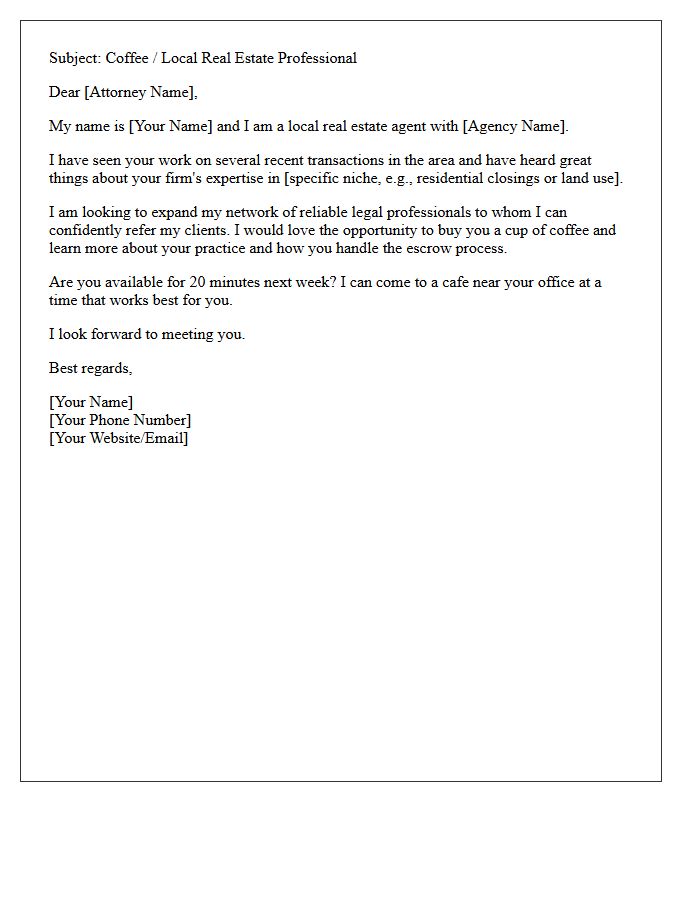 Coffee Meet And Greet Letter For Real Estate Attorneys