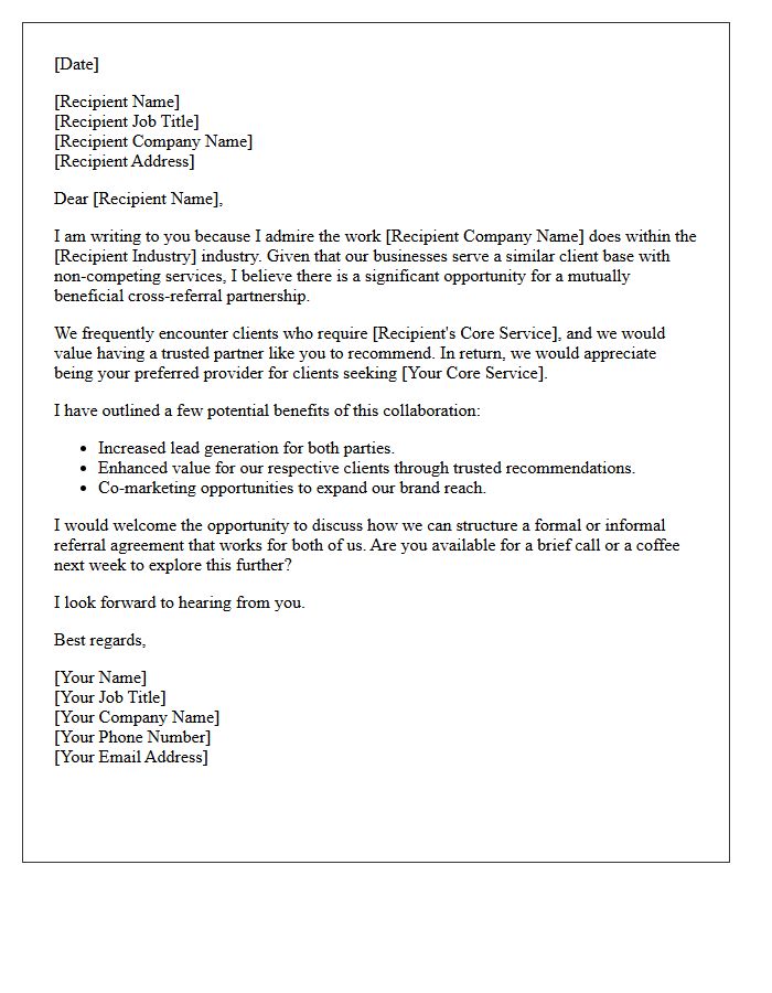 Cross-Referral Agreement Invitation Letter