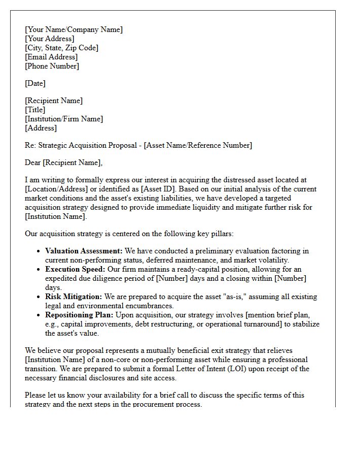 Distressed Asset Acquisition Strategy Letter